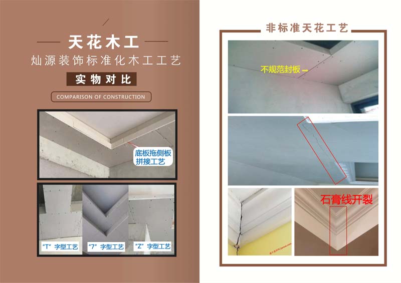 燦源裝飾天花工藝 VS 非標準工藝